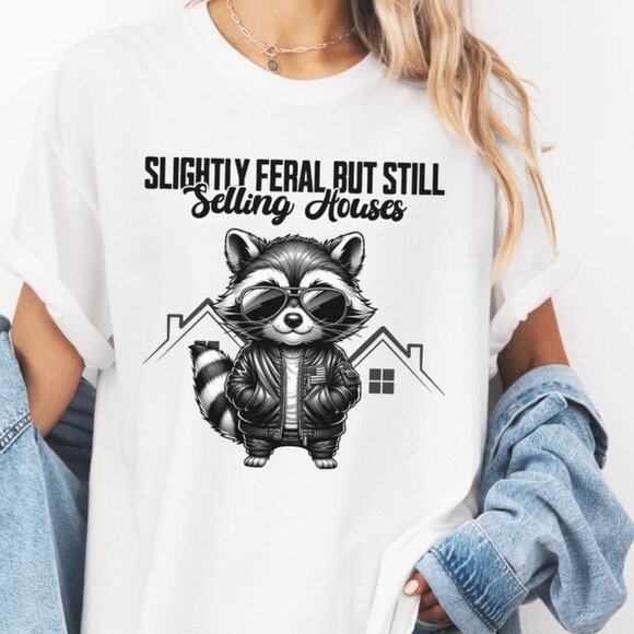 Funny Realtor Shirt, Black & White Real Estate Tee - Picture 1 of 5
